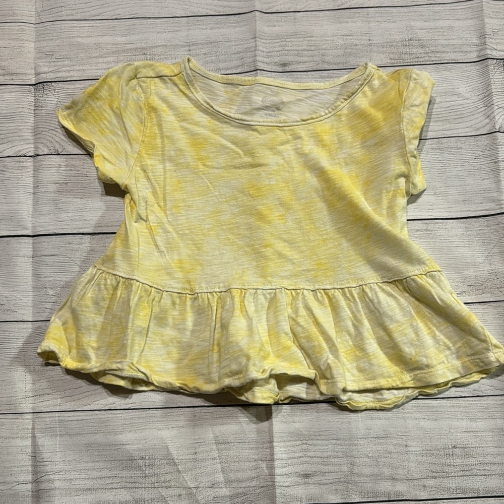Wonder Nation Yellow Tie Dye Short Sleeve Shirt size Small